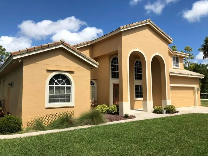 Large residential exterior painting project in South Florida