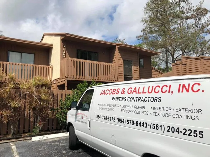 Jacobs and Gallucci company van at condo painting project